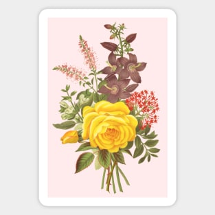 Flower Bouquet Vinatge Illustration Magnet